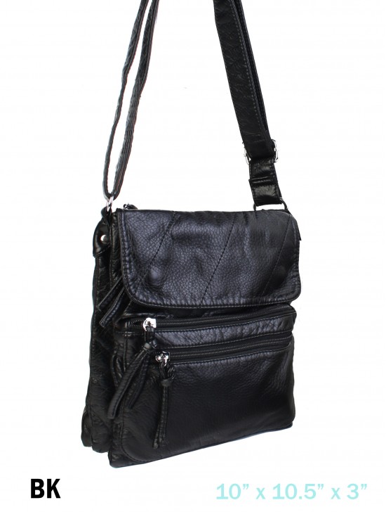 Solid Faux Leather Satchel